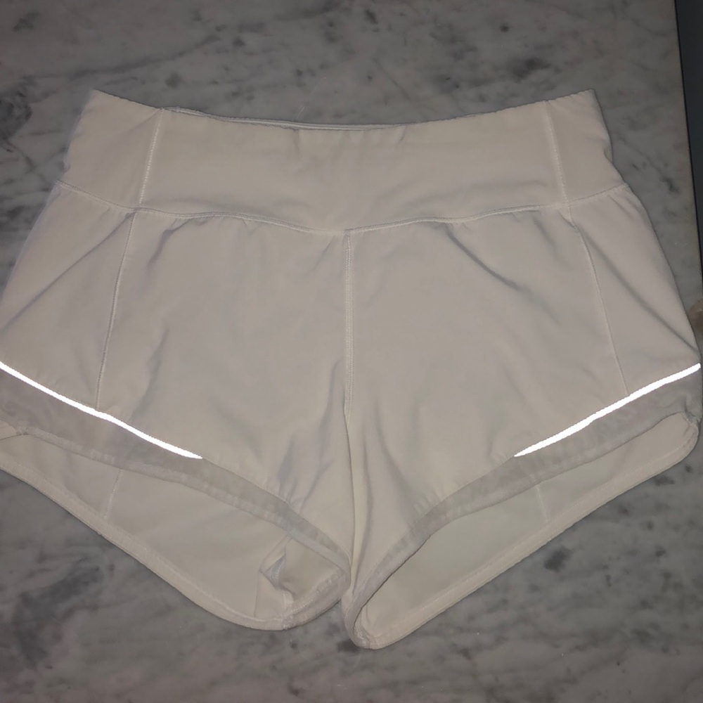 White Lululemon Running Shorts